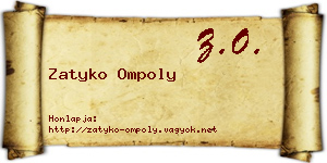 Zatyko Ompoly névjegykártya